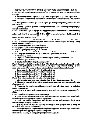 Đề ôn luyện thi THPT Quốc gia môn Sinh học - Đề 06